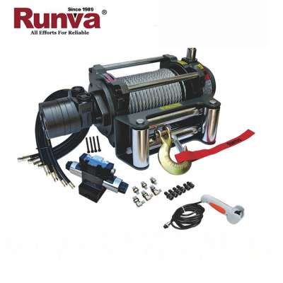 Runva Factory Sale Most popular 15,000 lbs 12V/24V DC Valve Control Hydraulic Winch